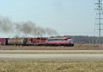 ELS 600 and 1221 working hard as they approach the US 141 crossing